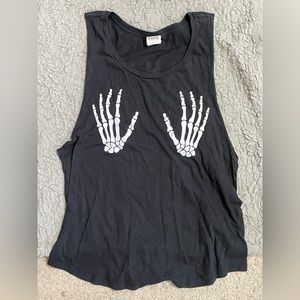 VS PINK “Hands Off” Halloween BF Tank Size Sm